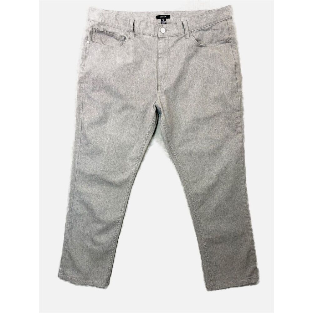 Men's Alfani Gray Pants 38/30 Straight Leg w/Slight Taper, Stretch‎ Cotton Blend